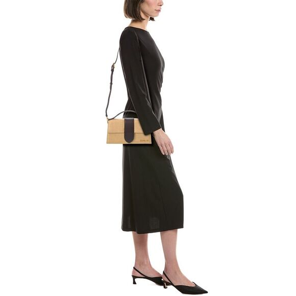 Jacquemus Bambino Large Leather-Trim Shoulder Bag, Brown - Picture 4 of 5